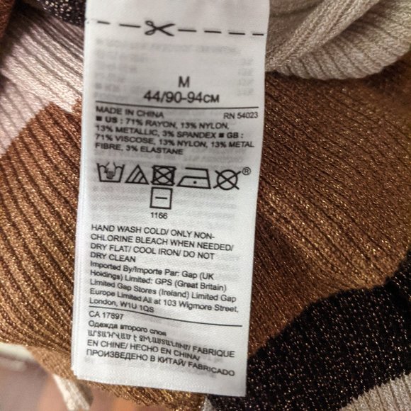 Banana Republic Striped Metallic Turtleneck Medium - Picture 4 of 4